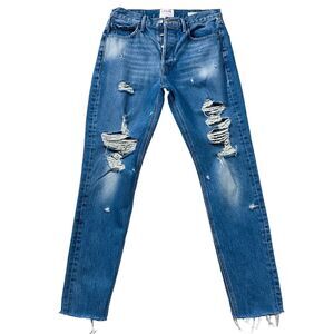 Frame Womens Jeans size 4 W27 Distressed Button Fly Frayed Skinny Ankle x29"insm